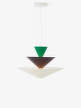 Gio LN15 Chandelier, signal green/deep blue/ecru white