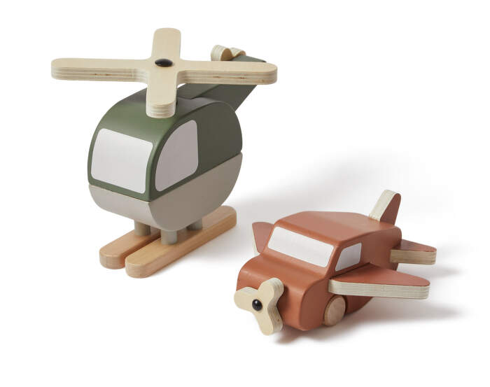 Wooden Helicopter and Plane