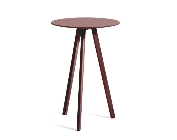 CPH 20 High Table Ø70, bordeaux/burgundy linoleum