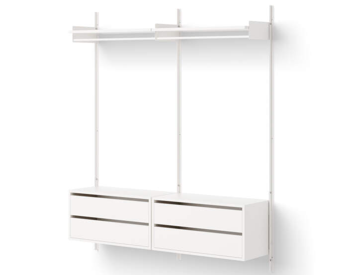 Wardrobe Shelf Cabinet w. Drawers, white/white