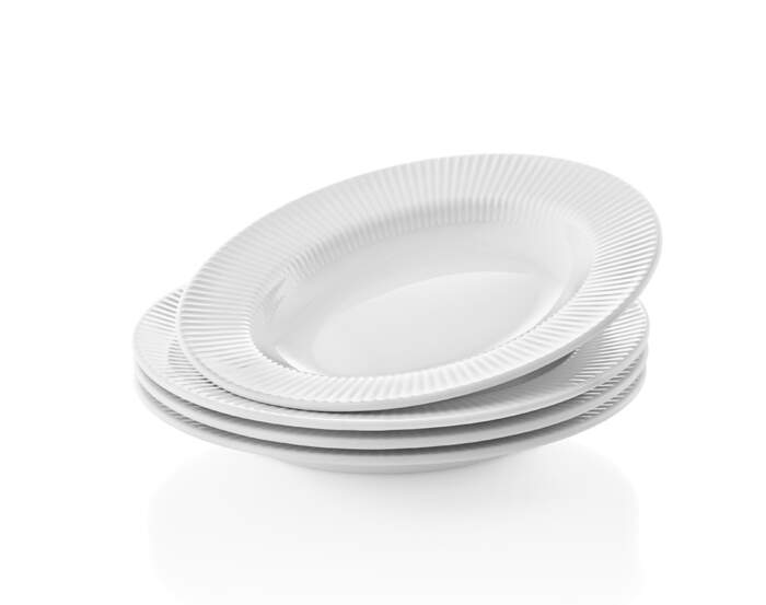 Legio Nova Deep oval plate 25 cm, set of 4, white