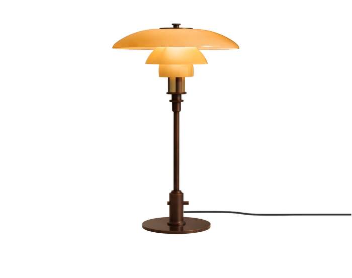 PH 3/2 Table Lamp, aged brass/yellow glass