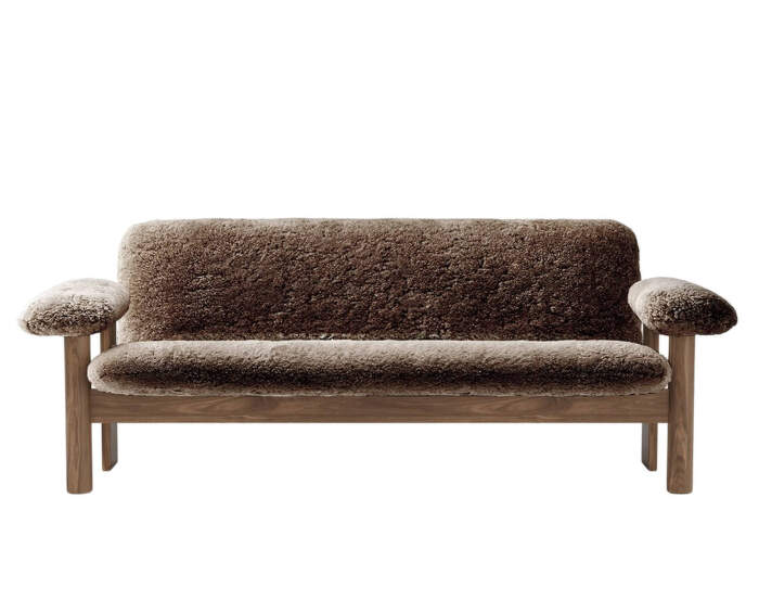 Brasilia Sofa, Sheepskin sahara/walnut