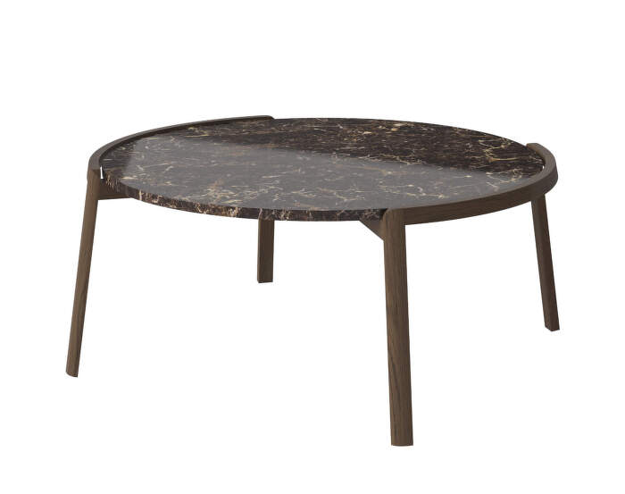 Mix Coffee Table Ø94, dark oiled oak/brown marble