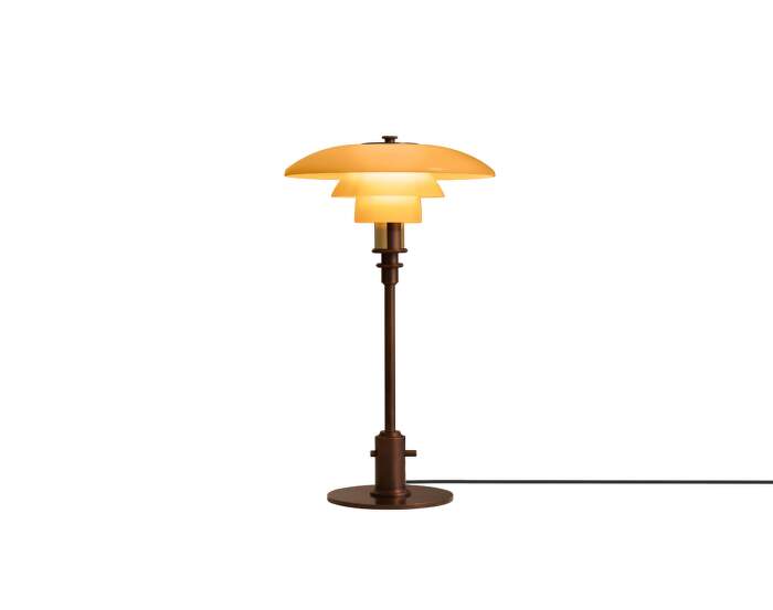 PH 2/1 Table Lamp, aged brass/yellow glass