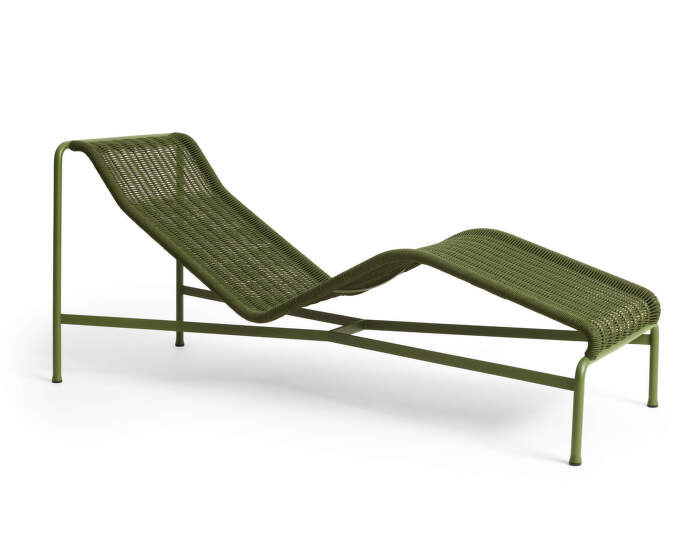 Palissade Cord Chaise Longue, olive