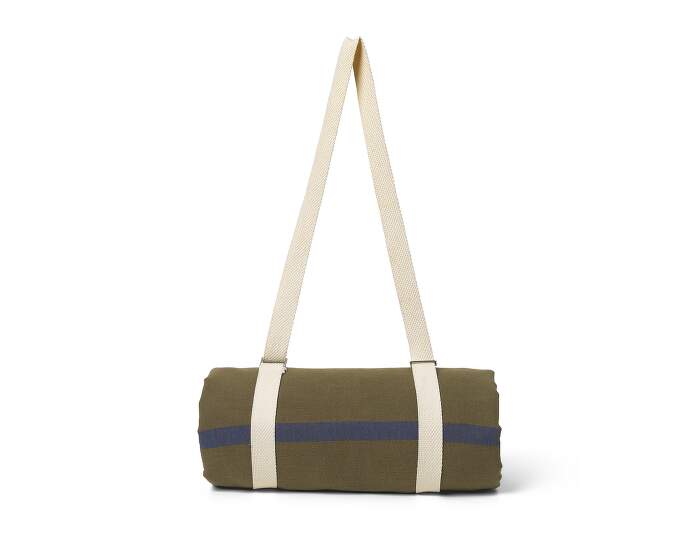 Yard Picnic Blanket, olive / bright blue