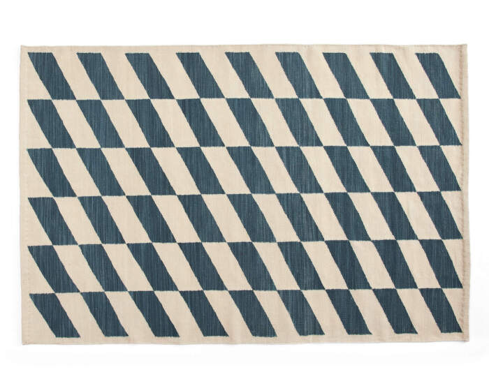 Shift Kelim Rug 200x300, blue