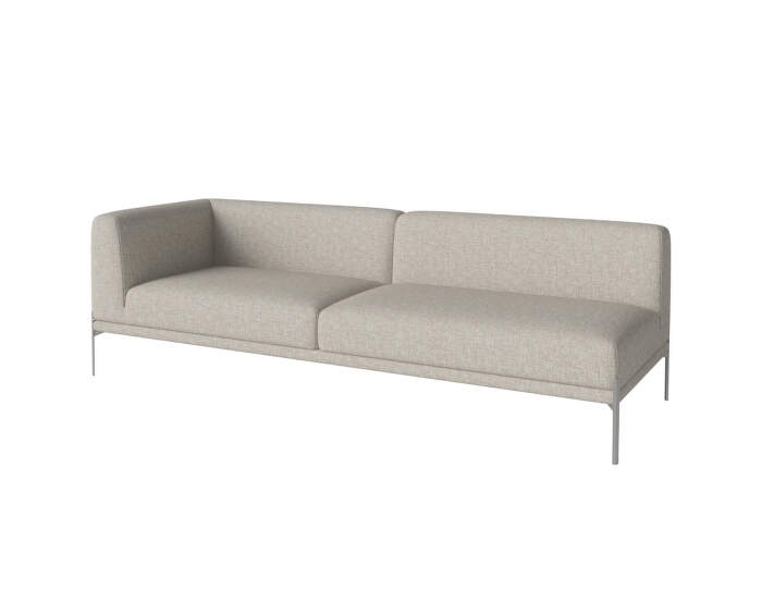 Caisa 3-Seater open left, brushed steel/Nantes sand