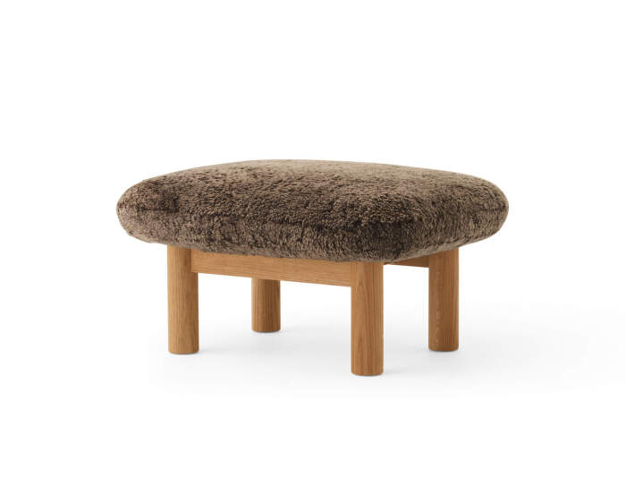 Brasilia Ottoman, Sheepskin root/natural oak