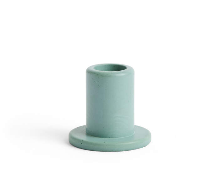 Tube Candleholder Concrete Small, emerald green