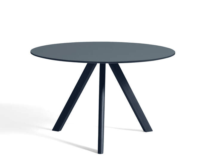 CPH 20 Table Ø120, deep blue/smokey blue linoleum