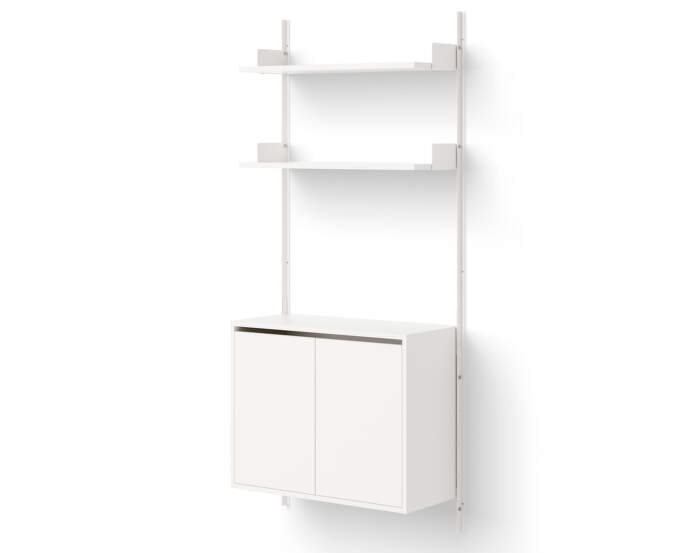 Wall Shelf 1900 Cabinet Tall w. Doors, white/white