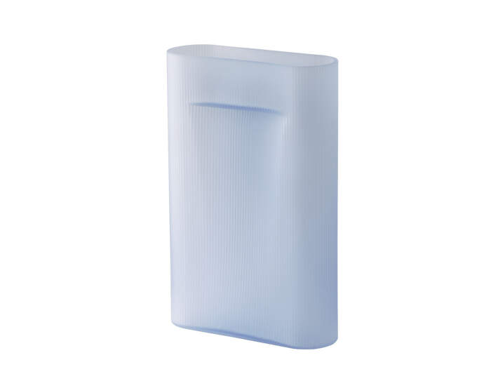 Ridge Vase H48, light blue frosted glass