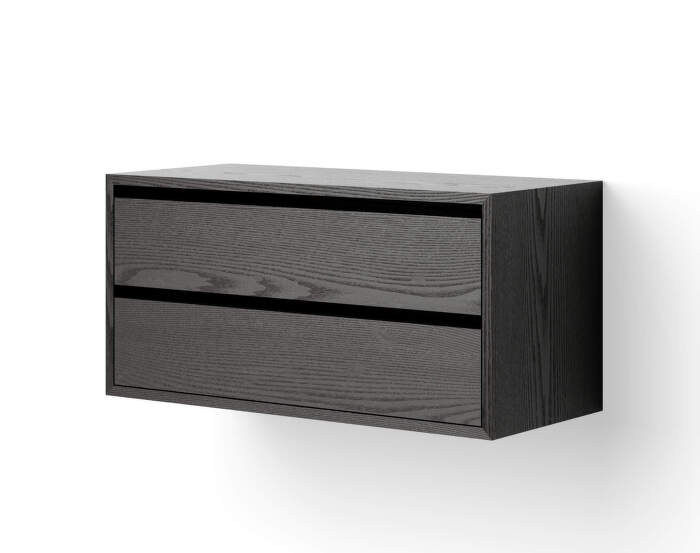 Cabinet Low w. Drawers, black ash