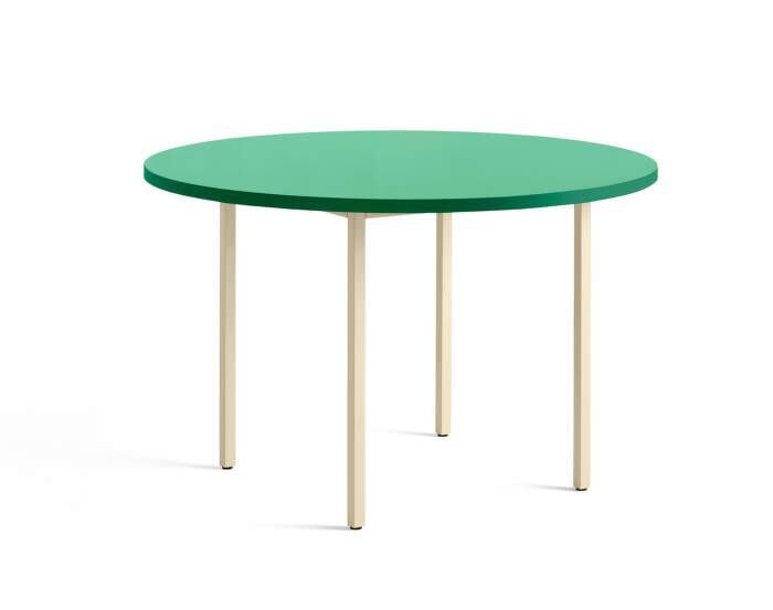 Two-Colour Dining Table Ø120, ivory/green mint