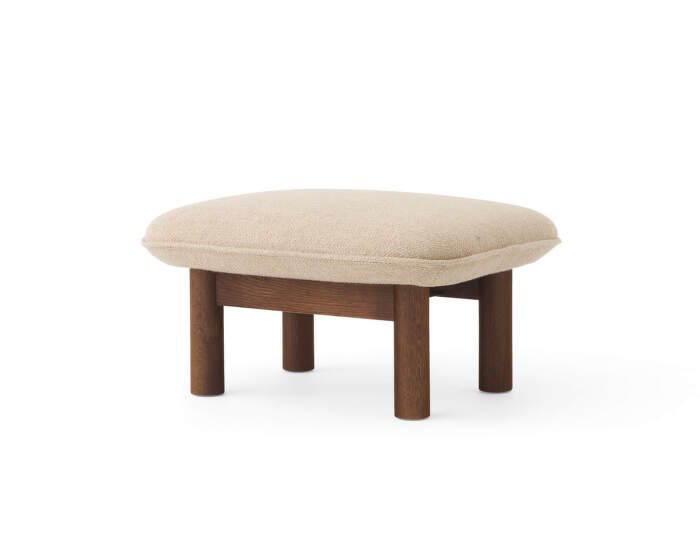 Brasilia Ottoman, Bouclé 02/dark stained oak