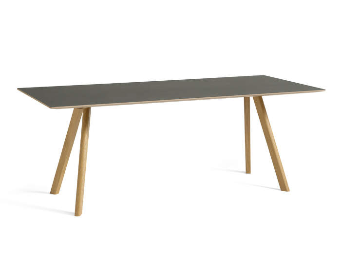 Copenhague CPH 30 Table, water-based lacquered oak/black linoleum