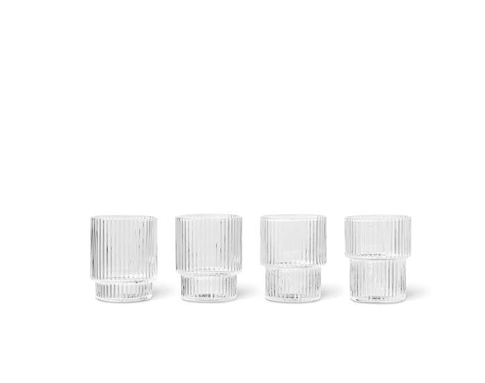 Ripple Small Glasses, set of 4, clear