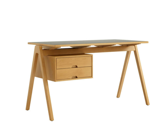 Daystak Desk RD3 with drawers, beech/Verde Comodoro