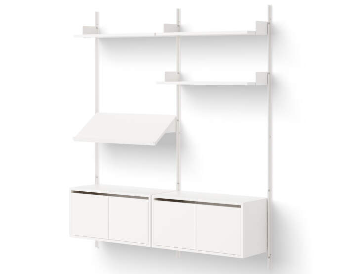 Living Shelf Cabinets Low w. Doors, white/white