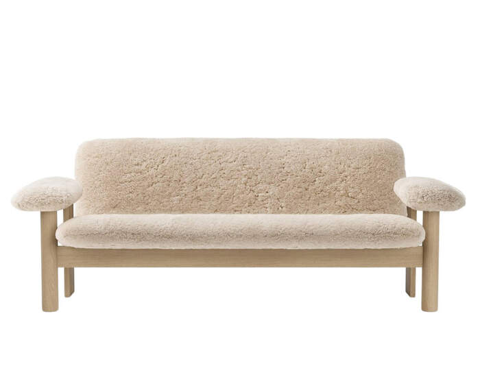 Brasilia Sofa, Sheepskin nature/natural oak