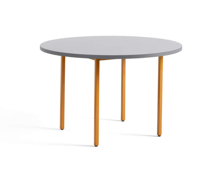 Two-Colour Dining Table Ø120, ochre/light grey