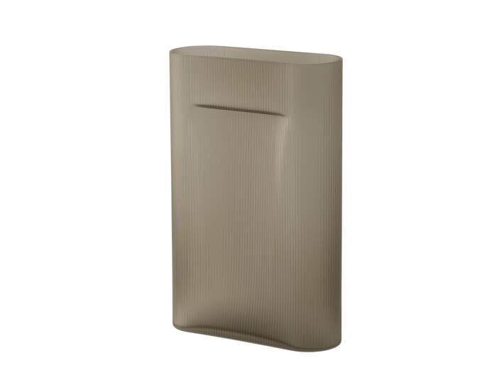 Ridge Vase H48, taupe frosted glass