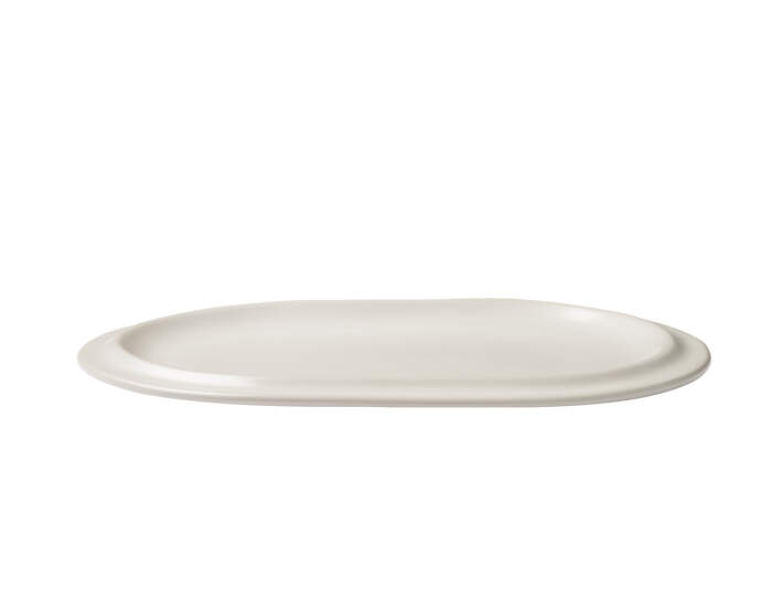 Edge Serving Plate 21x30 cm, ecru stoneware