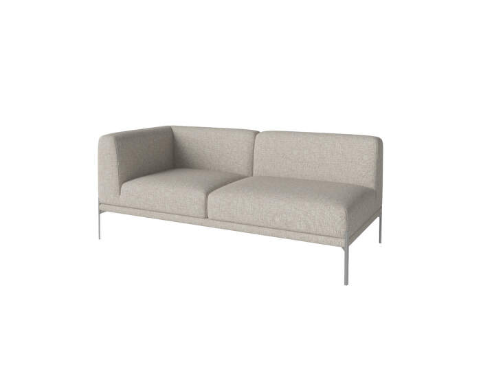 Caisa 2-Seater open left, brushed steel/Nantes sand