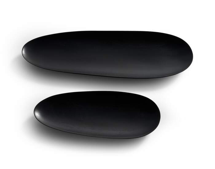 Thin Oval Boards Set, mahogany black