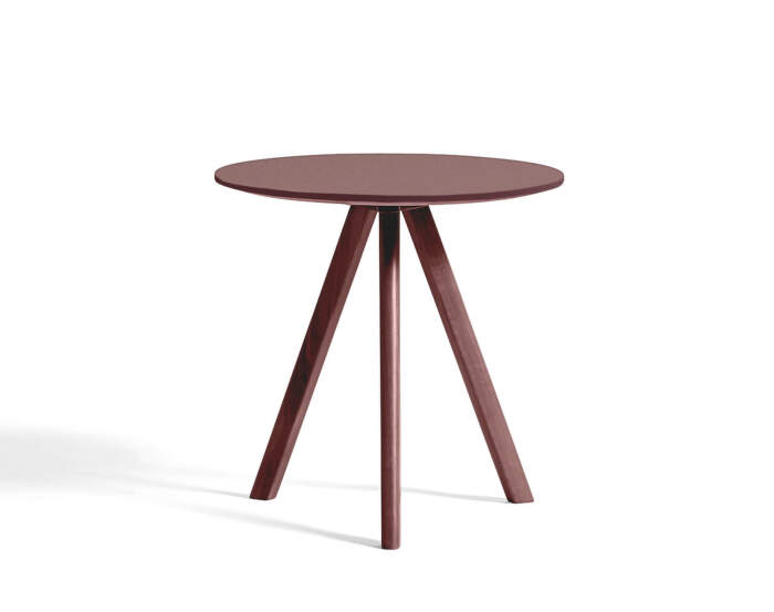 CPH 20 Coffee Table Ø50, bordeaux/burgundy linoleum