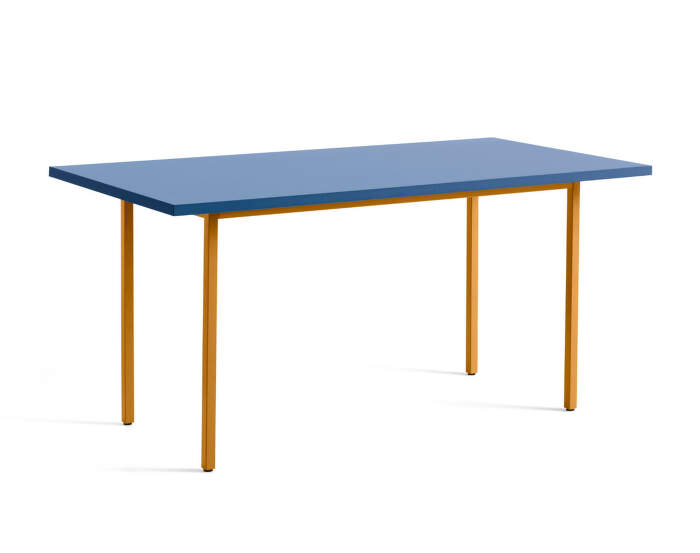 Two-Colour Dining Table 160 cm, ochre/blue