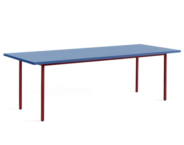 Two-Colour Dining Table 240 cm, maroon red/blue