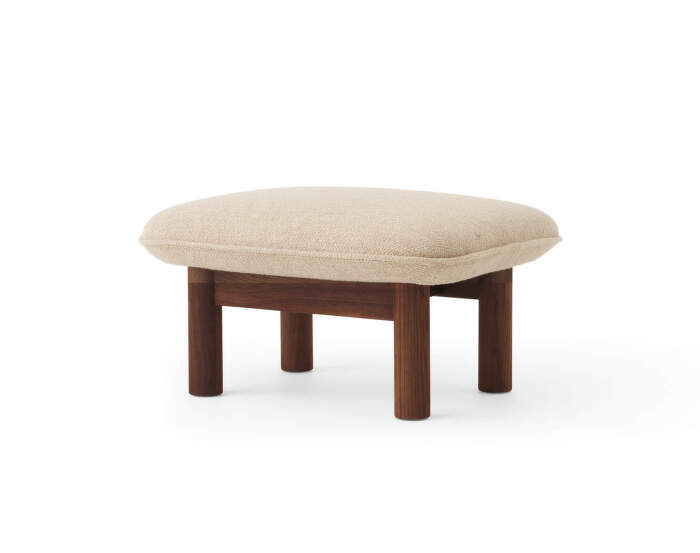 Brasilia Ottoman, Bouclé 02/walnut