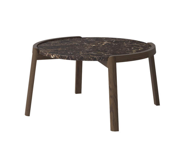 Mix Coffee Table Ø65, dark oiled oak/brown marble