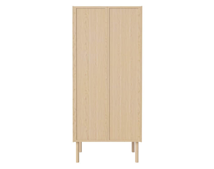 Cana Wardrobe w. Wooden Doors, white oiled oak