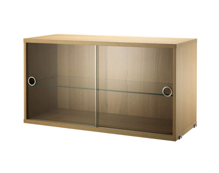 Display Cabinet with Sliding Doors, oak