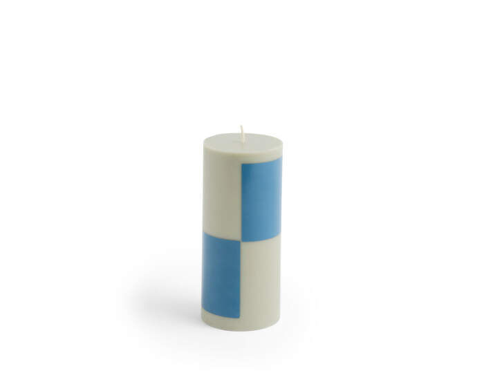 Column Candle Small, grey and blue