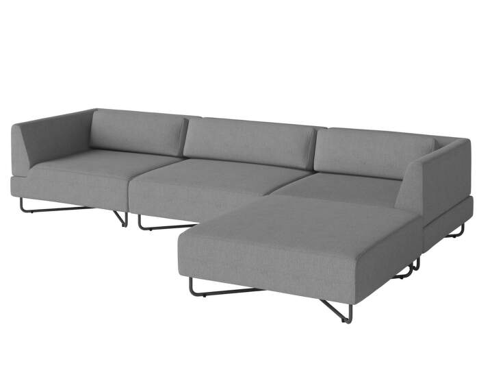 Orlando Garden Sofa w. chaise longue, dark grey