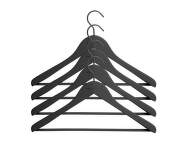 Soft Coat Hanger Wide w. Bar, Set of 4, black