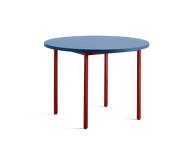 Two-Colour Dining Table Ø105, maroon red/blue