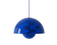 Flowerpot VP2 Pendant, cobalt blue/twilight blue pattern