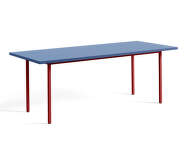 Two-Colour Dining Table 200 cm, maroon red/blue