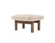 Brasilia Ottoman, Sheepskin nature/walnut