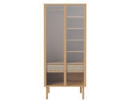 Cana Wardrobe w. Glass Doors and Shelves, oiled oak