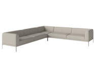 Caisa 7-Seater Cornersofa 333x333, brushed steel/Nantes sand