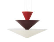 Gio LN15 Chandelier, vermilion red/dark burgundy/ecru white