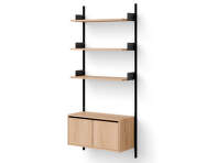 Wall Shelf 1900 Cabinet Low w. Doors, oak/black