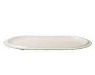 Edge Serving Plate 25x40 cm, ecru stoneware